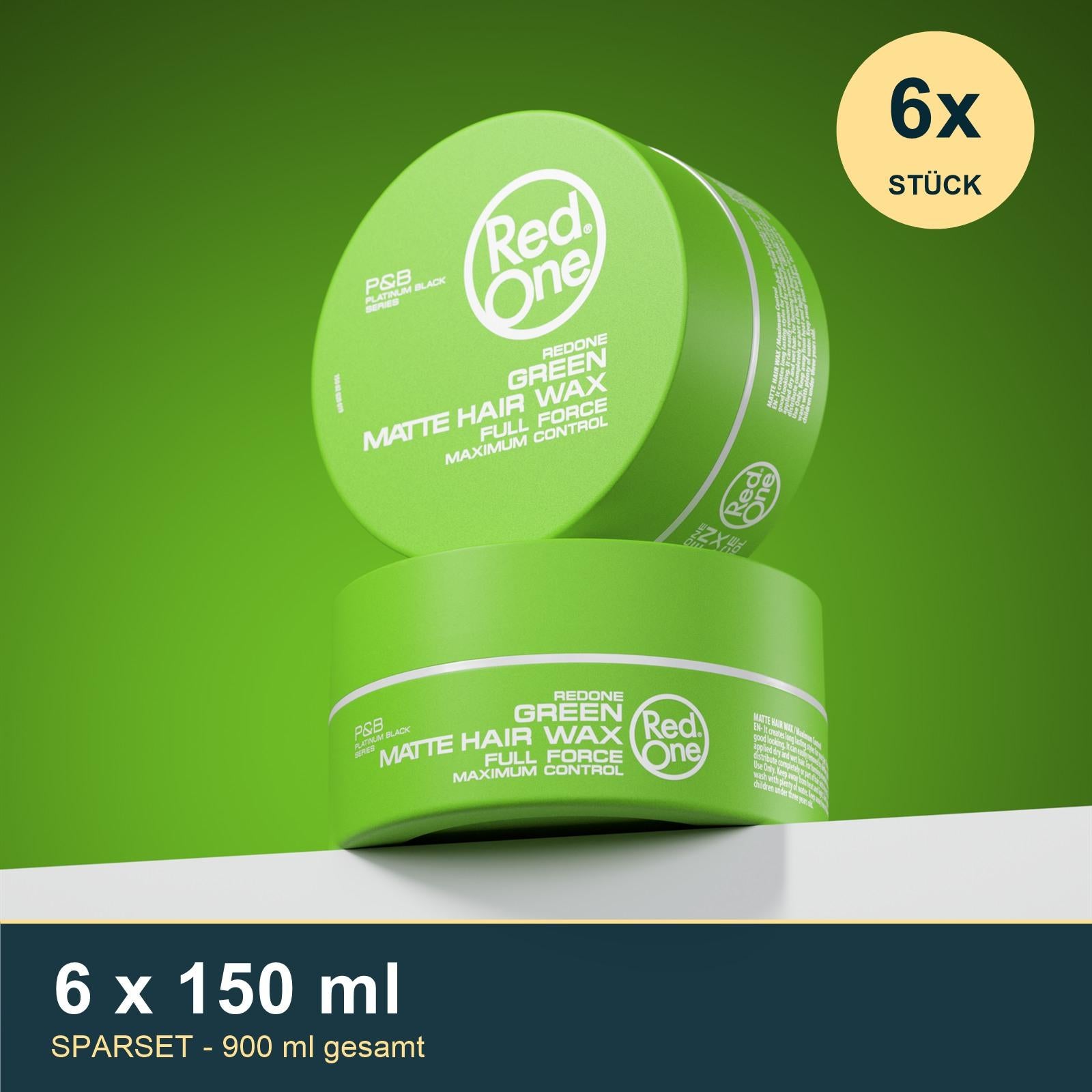 RedOne Green Matte Hair Wax 6er Pack 6x150 ml