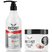 Redist Anti-Haarausfall Haarpflege Set – Biotin Shampoo 500 ml + Knoblauch Haarmaske 475 ml