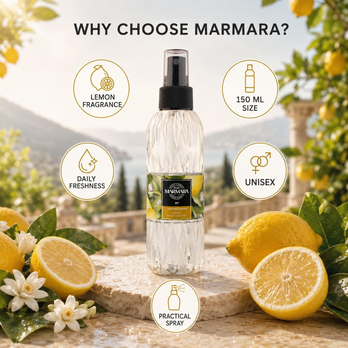 Marmara Cologne 150 ml Lemon Spray