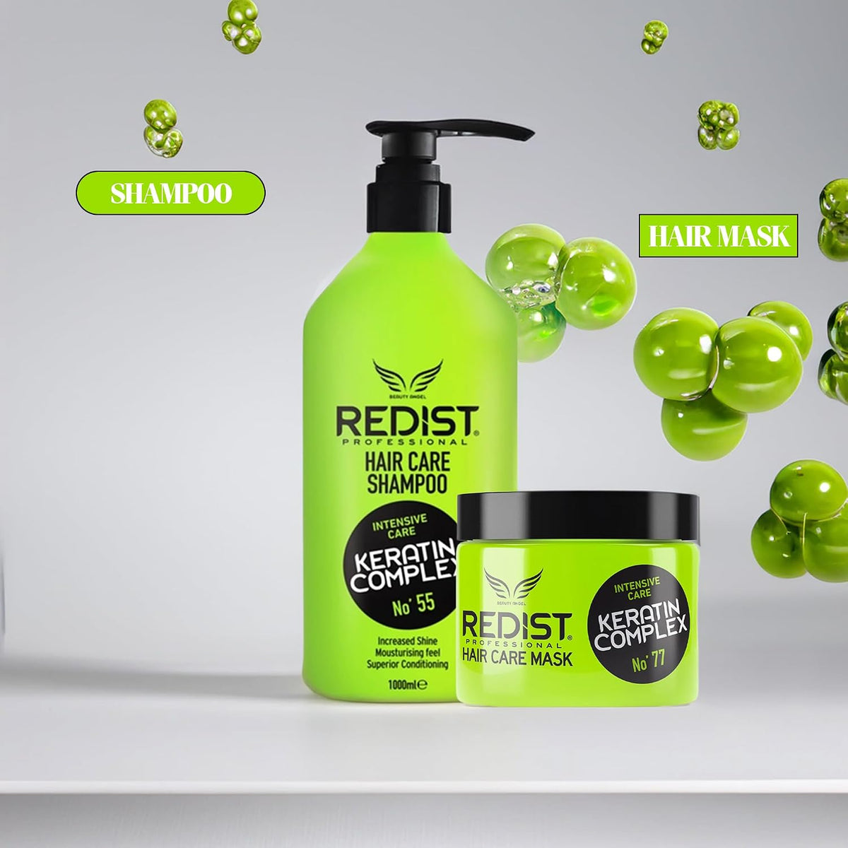 Redist Keratin Haarpflege Set – Shampoo 500 ml + Haarmaske 475 ml