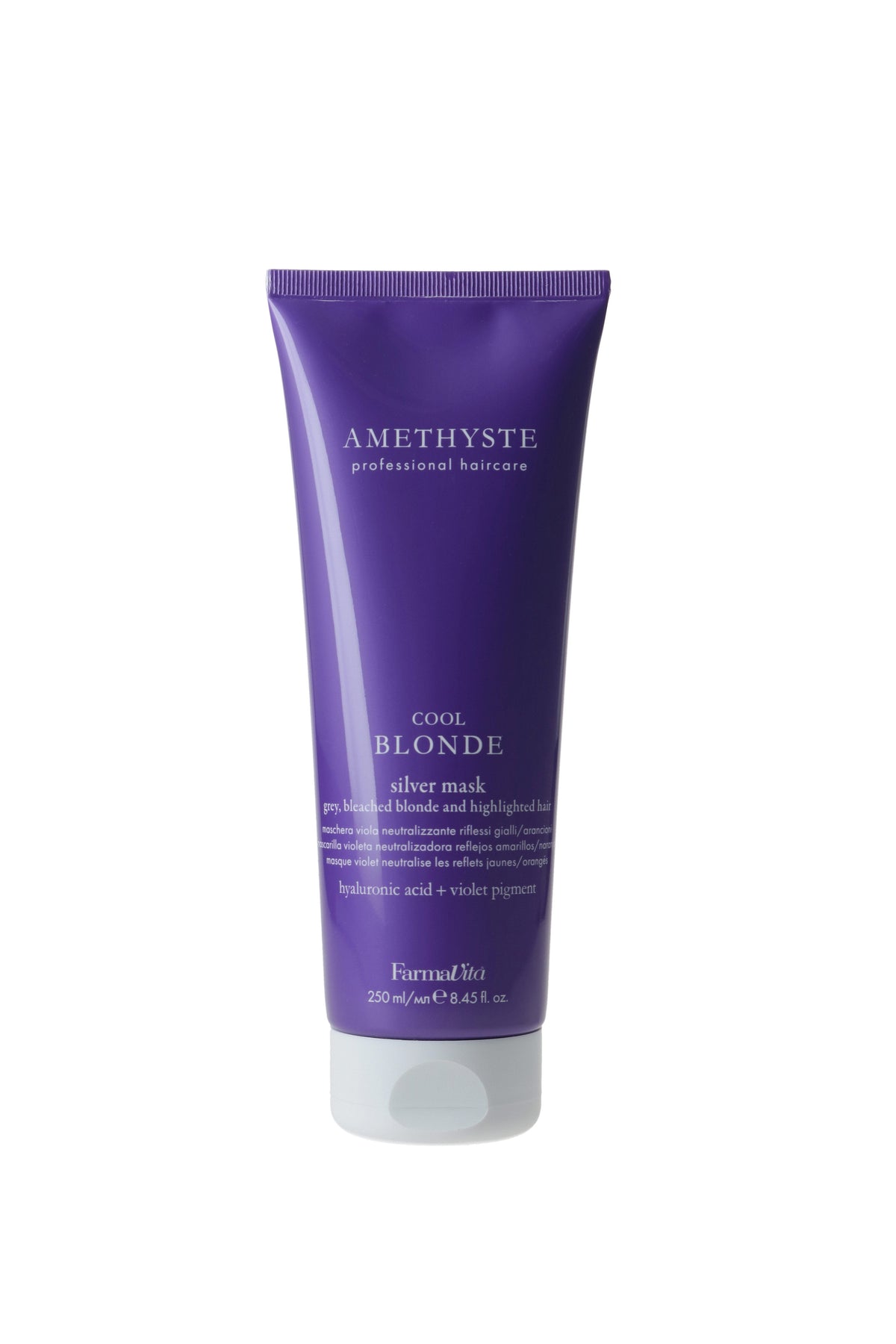 Amethyste Blonde Pflege Set – Illuminating Shampoo 250 ml + Hyaluronic Conditioner 250 ml + Cool Blonde Silver Mask 250 ml